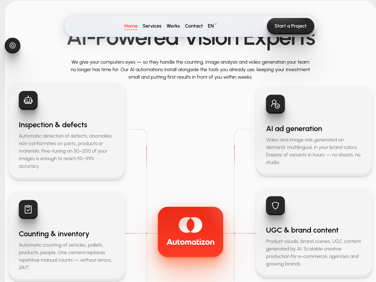 Screenshot of the Automatizon website