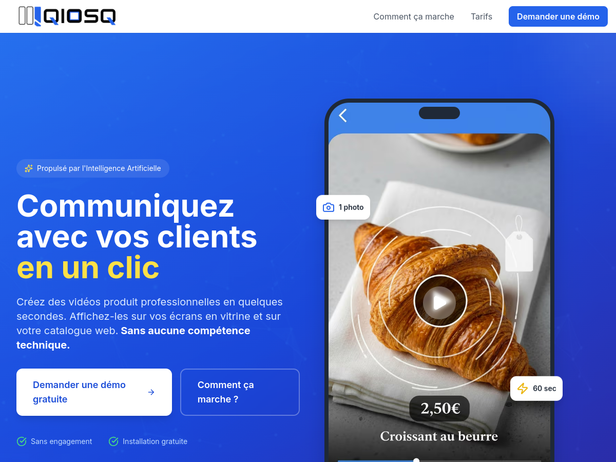Screenshot of the Qiosq website